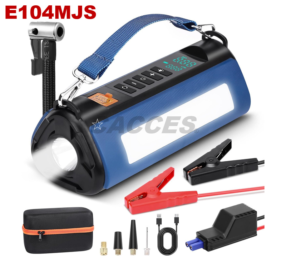 E104MJS Car Jump Starter with Air Compressor,150psi 1000A 12V Battery Jump Starter,Multifunctional 10000 mAh Emergency Power Bank,Outdoor Light Fast Wheel Inflator 30L